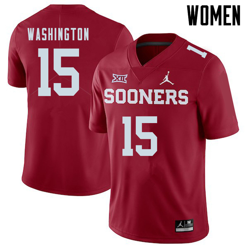 Jordan Brand Women #15 Bryson Washington Oklahoma Sooners College Football Jerseys Sale-Crimson